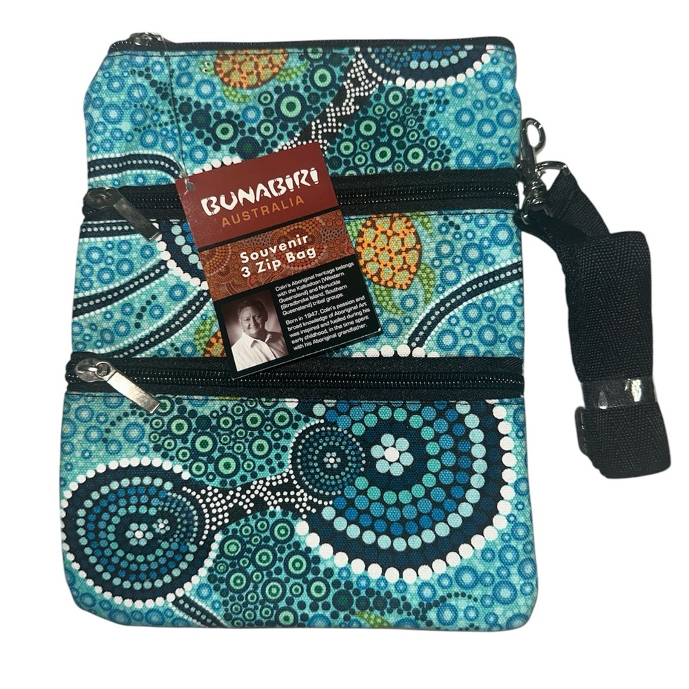 Blue Multi-Patterned Women's Bag